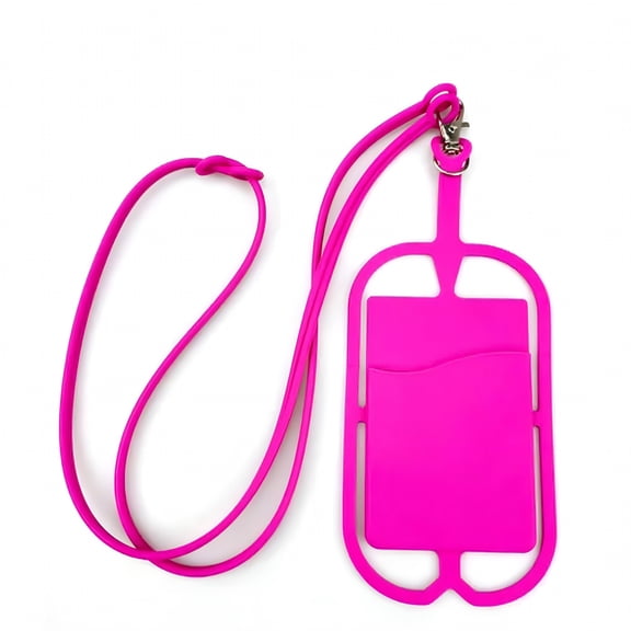 TELOLY Universal Silicone Cell Phone Lanyard Holder Anti-lost Neck Rope Neck Strap -Rose color