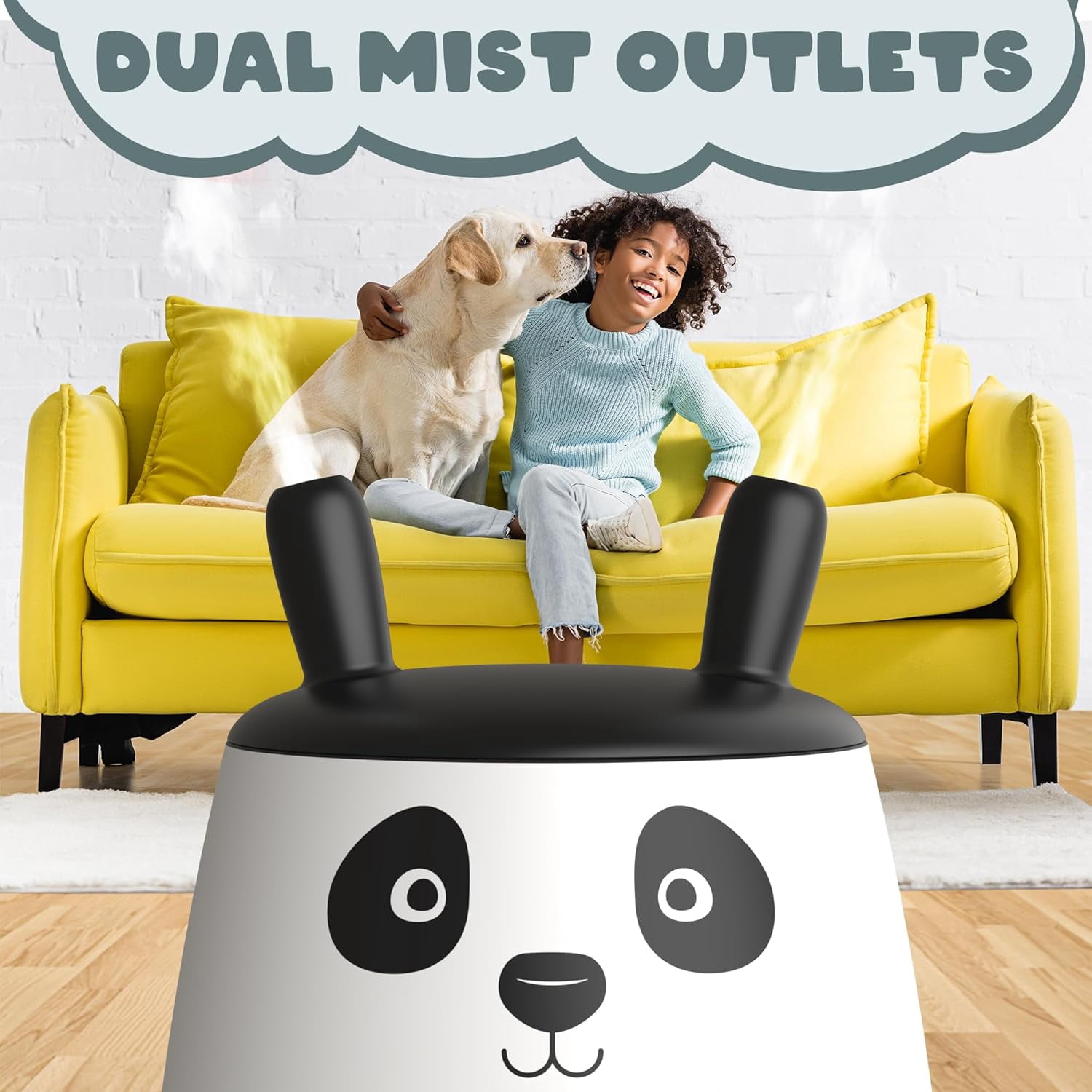 Comfort 2.5L Top Fill Humidifier – Upgraded Easy to Clean 20HR Runtime Cool Mist Air Moisturizer for Bedroom, Home, Nursery & Large Room, Whisper-Quiet Soothing Hydration for Baby & Kids