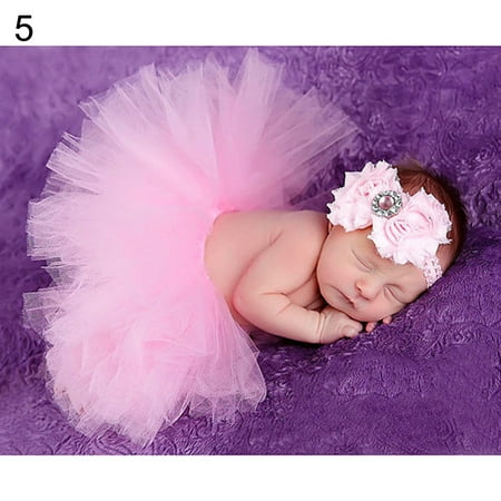 

XinDshop Newborn Baby Girls Mesh Bowknot Tutu Dress Princess Skirt Photography Props