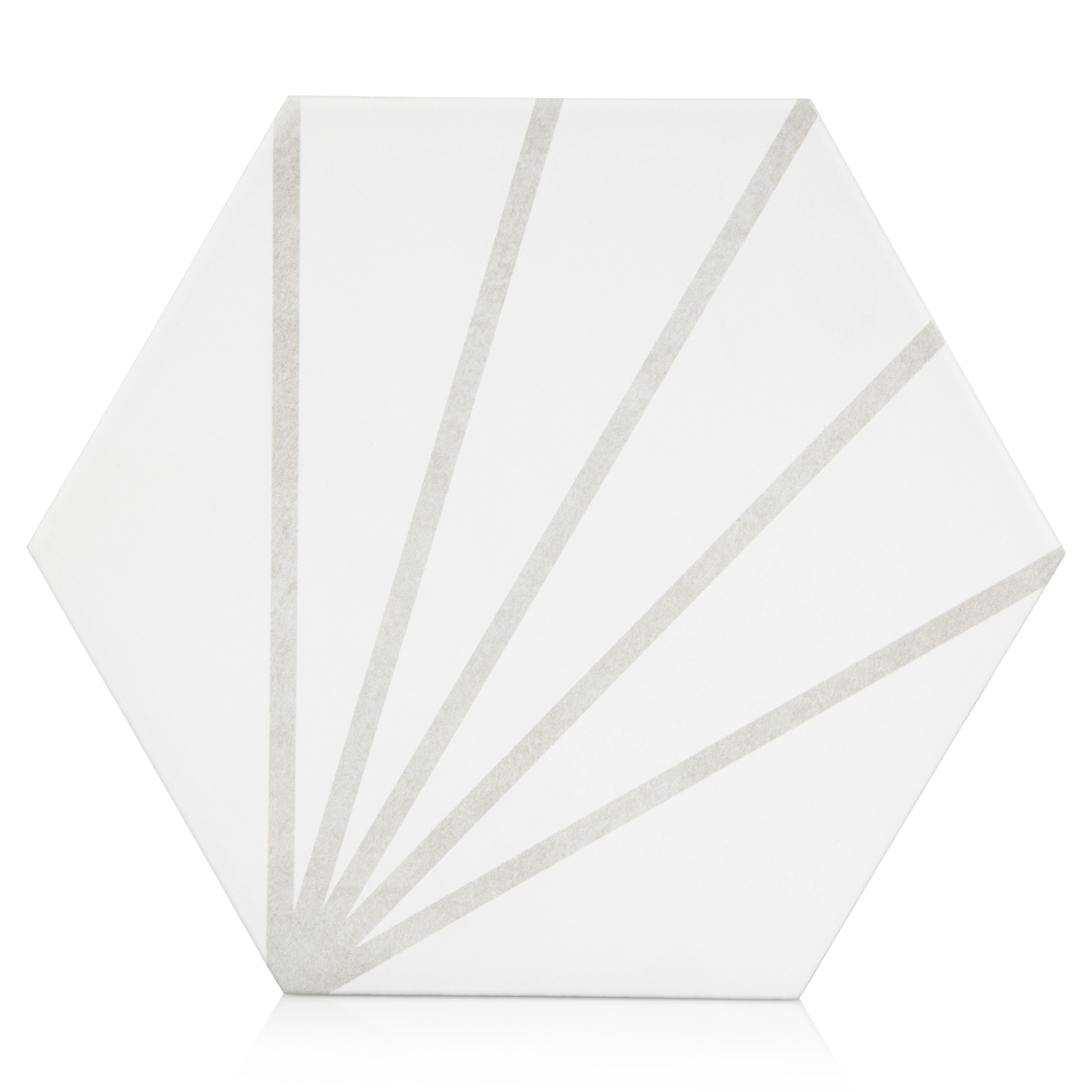 The Tile Project 9x10 Palm Bays Hexagon Light Gray Porcelain Tile (1