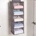 thumbnail image 7 of Naxoaeo Foldable Hanging Shelf Organizer, Closet Storage Rack for Kids Baby Clothes, Large Capacity Hanging Shelves for Nursery Dorm Room, Fabric Organizer, Gray, 7 of 7
