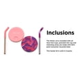 thumbnail image 4 of Klean Kanteen Kid's Cup Straw Lid 2-Pack - Food-Grade Silicone Cup Lids with Reusable Drinking Straws - Pink Tie Dye (Pack of 2), 4 of 7