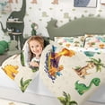 thumbnail image 3 of Erosebridal Cartoon Dinosaur Queen Comforter Set for Kids Boys Girls, Dino Letter N Bedding Comforter Set, Polka Dots Reversible, 3pcs, 3 of 6