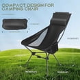 thumbnail image 2 of Camping Chairs, Portable Camping Chair with Headrest and Storage Bag, Lightweight Foldable Chair for Outside Camping, Hiking, Travel, Beach and Sports, 2 of 5