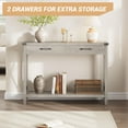 thumbnail image 5 of 43" Entryway Table with 2 Drawers, Narrow Console Table with Open Shelf, Sofa Table for Behind Couch, Hallway, Living Room, Gray, 5 of 8