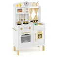 thumbnail image 1 of Costway Play Kitchen with 3 Adjustable Heights, Microwave, Stoves, Sink, Oven, Ice Maker White, 1 of 10