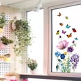 thumbnail image 3 of Pegatinas para ventanas: 1 magníficas pegatinas electrostáticas decorativas con patrón de flores de mariposa para evitar que los pájaros golpeen sus ventanas, 3 of 5