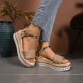 thumbnail image 5 of hoksml Women's Studded Wedge Flatform Shoes, Open Toe Ankle Strap Espadrille Flats for Summer Casual Wear, Multiple Colors, 5 of 9