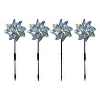 MOQIN Sparkly Rainbow Pinwheels, Reflective Wind Spinner for Yard and Garden with Stakes, Decor Windmill to for Lawn and Patio 21 in