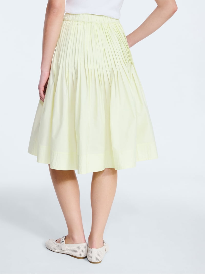 Free Assembly Women's Pintuck Knee Length Skirt, Sizes XS-XXL