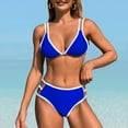 thumbnail image 5 of Siilsaa Womens Swimsuits Womens Swimwear Women 2 Piece Bikini Set High Waisted Color Block Swimsuit 2025 Summer Beach Scrunch Ribbed Bathing Suit Blue,S, 5 of 5