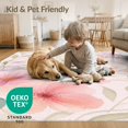 thumbnail image 4 of ODIKA 9'x12' Pink Soft Pastel Floral Elegance Washable Area Rug Chic Botanical Design with Delicate Blooms Low Pile, Flatwoven, for Great Room, Indoor Concept, Large Living, 4 of 7