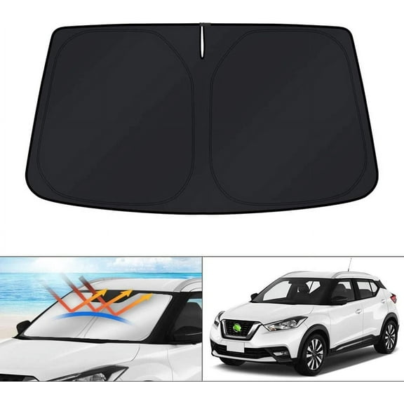 Canvcle Windshield Sun Shade for 2018-2023 2024 Nissan Kicks Accessories Window Sun Visor Protector Foldable Blocks UV Rays Keep Your Car Cooler