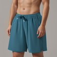 thumbnail image 2 of Ymyiu Men Shorts Casual Men's Shorts Casual Classic Fit Drawstring Summer Beach Shorts with Elastic Waist and Pockets Size 6XL(Green, 6XL), 2 of 4