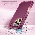 thumbnail image 4 of I-HONVA For iPhone 16 Pro Case,3-Layer Military Grade Drop Protection Anti-Slip Bumper Rugged Shockproof Dustproof Protection 6.3 inch Phone Case,Red Pink, 4 of 7