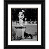 Breton, Stephane 26x32 Black Ornate Wood Framed with Double Matting Museum Art Print Titled - Jardin Du Luxembourg