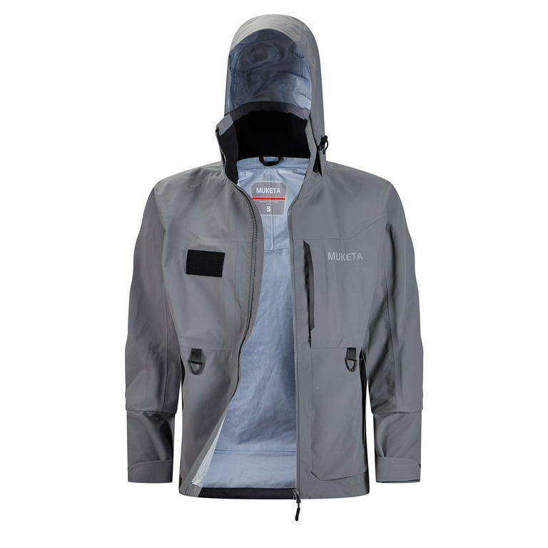 MUKETA Fishing Rain Suit Breathable and Waterproof Wading Jacket & Bib Pants  Set Pro All Weather Gear Overalls 