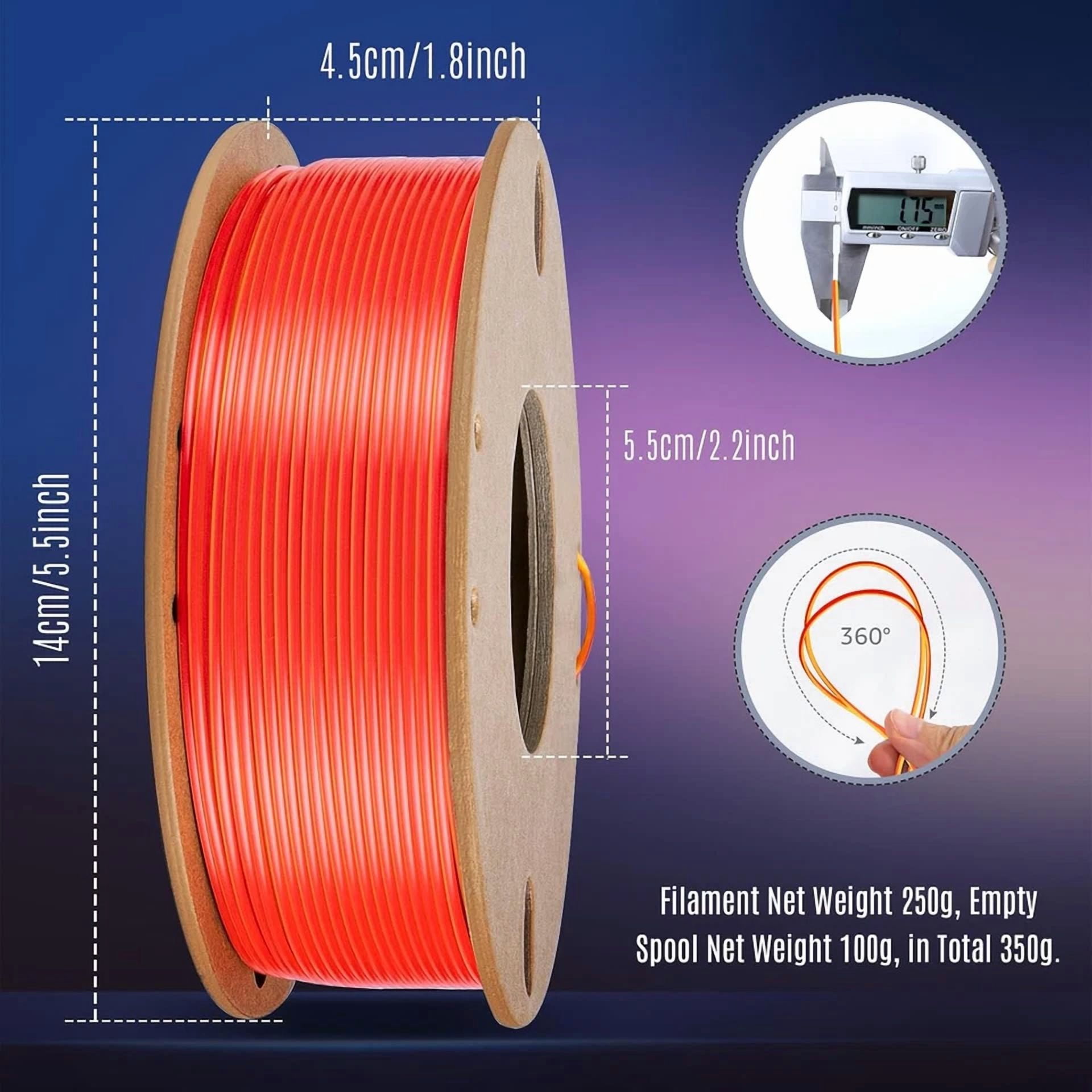 BUTTERFLY- Silk Triple Colors Pla+ 3D Printer Filament 1.75Mm, No Tangle Shiny Filament Net