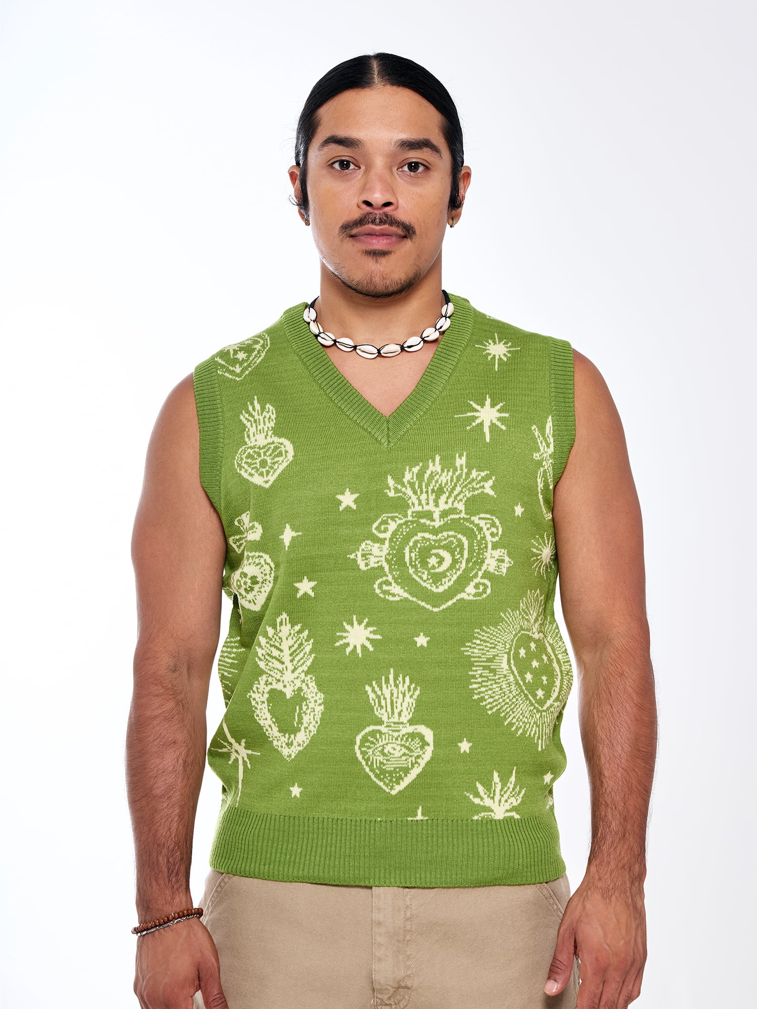 Hija De Tu Madre, Unisex Knit Vest, Sacred Heart, Sizes XS-3XL