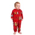 thumbnail image 2 of Onlypjs Family Matching Christmas Pajamas – Red Hooded One-Piece Holiday Sleepwear with Festive Cartoon Prints for Women, Men, Couples, 2 of 4