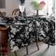 thumbnail image 4 of Vintage Jacquard Tablecloth Chenille Floral Table Cloth Wrinkle Free Stain Resistant Table Cover for Kitchen and Dining Room (Rectangle/Oblong, 140*180cm, Black), 4 of 5