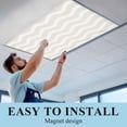 thumbnail image 6 of Cream Moire Fluorescent Light Covers, Water Ripple Stripe Farmhouse Magnetic Light Covers for Ceiling Lights, Fluorescent Ceiling Shade Filters for Classroom Bedroom Office 4x2Ft x 3PCS, 6 of 8