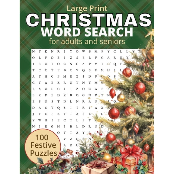 Christmas Word Search: 100 themed puzzles Large Print puzzles for adults and seniors, (Paperback)