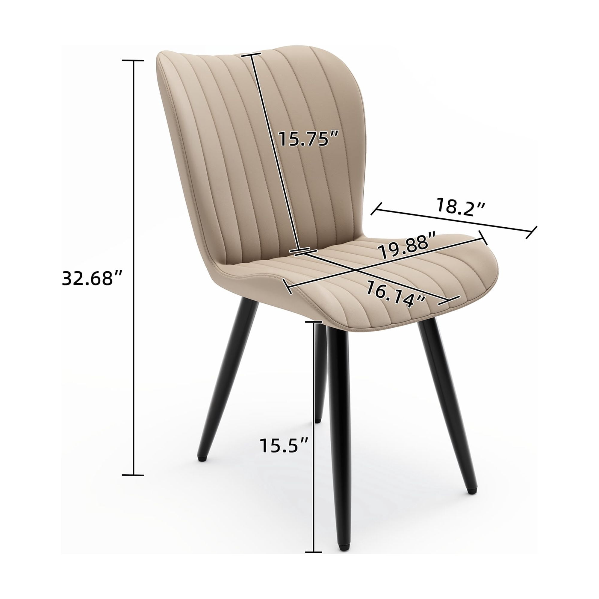 Alvantor Dining Chairs Set of 4 Upholstered Side Chairs with Thick Cushions & Metal Legs for Kitchen Living Room Cream