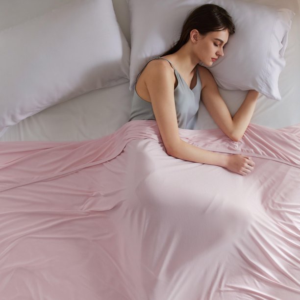 Manta Bedsure Cooling Queen de bambú, 230 x 230 cm, color rosa