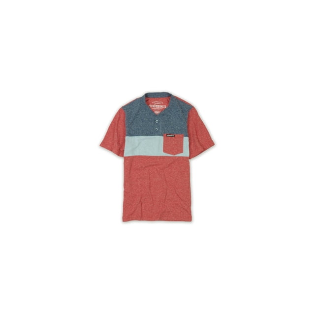 Ecko Unltd. Mens Nep Colorblock Henley Shirt, Red, X-Small