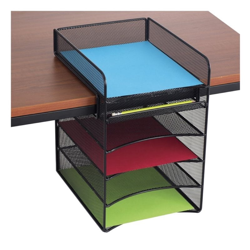 Safco Onyx Horizontal Hanging Desk Organizer In Black Canada Safco Onyx Horizontal Hanging Desk