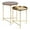 Walnut Brown, variant on Kate and Laurel Ulani Modern Nesting Side Table, Set of 2, Gray and Gold, Sophisticated Glam End Tables for Storage and Display