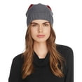 thumbnail image 1 of Helene Berman Bonnets en Tricot pour Femmes Gris/rouge, Taille Unique, 1 of 3