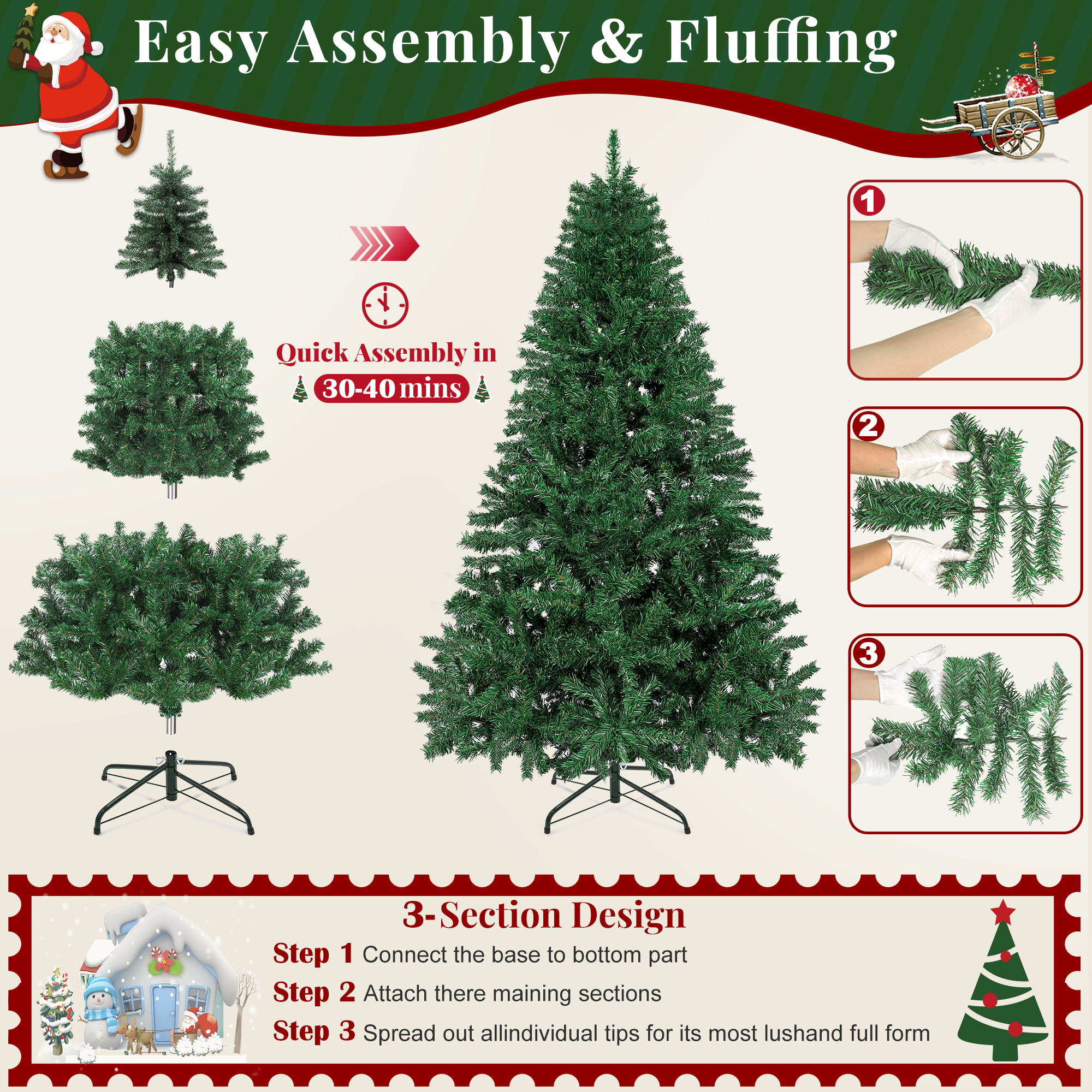 Aufeile 6ft Unlit Artificial Spruce Christmas Tree photo 4