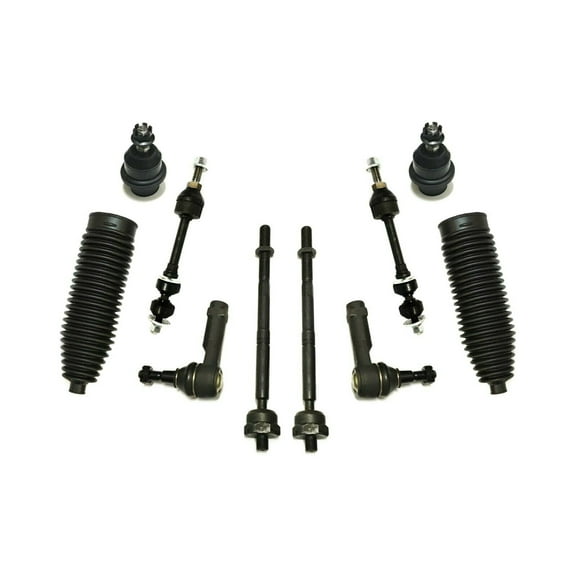 10 Pc Steering & Suspension Kit Lower Ball Joints, Sway Bar Links, Outer & Inner Tie Rod Ends with Bellow Boots Fits select: 2005-2008 FORD F150, 2006-2008 LINCOLN MARK LT