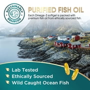 Omega 3 Fish Oil 2400 mg - Triple Strength Fish Oil Omega 3 Capsules - Essential Fatty Acids EPA & DHA Supplement - Best Brain & Heart Health Support Supplements - USA Bottled, Non-GMO - 120 Softgels