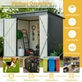 thumbnail image 6 of Seizeen 6x4ft Outdoor Storage Shed, Lockable Metal Shed with Base Frame, Patio Galvanized Garden Storage w/Sloped Roof, Walk-In Design, Vents, 6 of 9