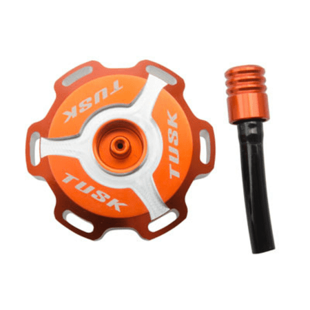 Billet Aluminum Gas Cap Orange Machined (No CA) for KTM 400 MXC 4 Stroke 2001-2002