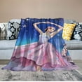 thumbnail image 2 of ARISTURING Eiffel Tower Blanket Ballet Dancer Blanket,Glitter Galaxy Throw Blanket Gradient Starry Sky Fuzzy Blanket Ballerina Gifts Romantic France City Building of Paris Ballet Room Decor, 2 of 6