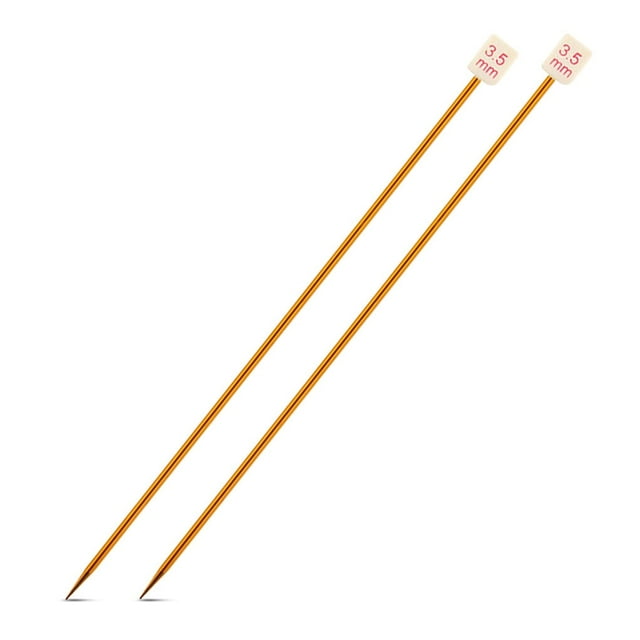 Naiovety Agujas de tejer de una sola punta de Color aleatorio, aguja de tejer de aluminio portátil, equipo de costura para manualidades DIY Artesanía 3.5 mm