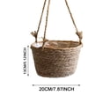 thumbnail image 3 of SIfdSeng Get it Fast Hand Woven Knitted Straw Rope Hanging Planter Baskets Flower Pot Holder Containers Storage Organizer Hanging Pots for Indoor, 3 of 6