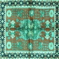 thumbnail image 1 of Ahgly Company Indoor Square Persian Turquoise Blue Traditional Area Rugs, 7' Square, 1 of 4