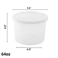 thumbnail image 4 of VeZee 64oz Deli Containers with Lids - Plastic Deli Containers with Leak-Proof Lids - Stackable Microwave-Safe - Eco-Friendly - Set of 500, 4 of 8