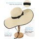 thumbnail image 2 of Sun Hats for Women Oversize Wide Brim Straw Beach Hat UV Protection Floppy Foldable Roll-Up Travel Summer Vacation UPF 50+, 2 of 5