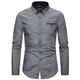 thumbnail image 1 of pstuiky camisas de manga larga para hombre, Camisa formal con estampado de color para hombre y blusa de manga larga con cuello vuelto top de hombre m, 1 of 3