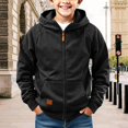 thumbnail image 2 of Boys Full Zip Hoodie Kids Hooded Sweatshirts Teen Soft Fleece Lined Jackets Lightweight Athletic Sports Coat Preppy Outerwear, 2 of 9
