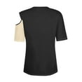 thumbnail image 4 of Cold Shoulder Tops for Women Plus Size Shirt Summer Casual Crew Neck Color Block Button Blouse, 4 of 7
