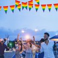 thumbnail image 1 of Banderines de arcoíris decorativos con forma de triángulo para el Orgullo Gay (10 m), 1 of 3