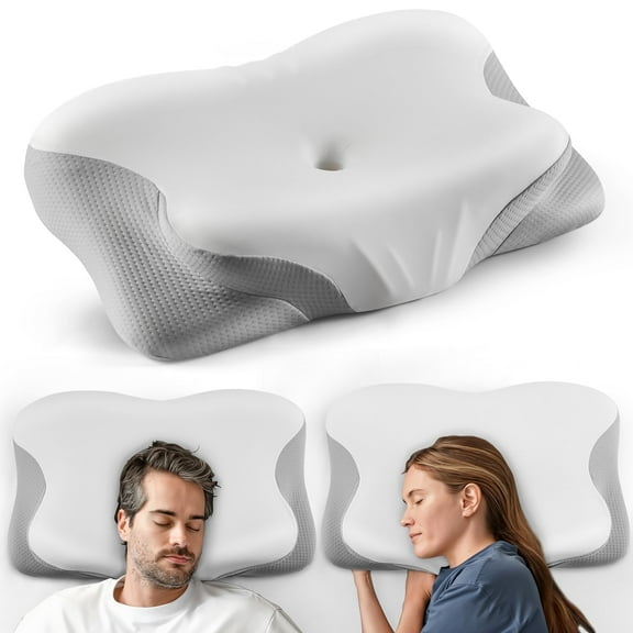 MOONORAH Contour Memory Foam Pillows for Sleeping Ergonomic, Cervical Pillow for Neck and Shoulder Pain Relief, Queen Bed Pillow for Side Back Stomach Sleepers
