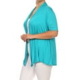 thumbnail image 3 of Moa Collection Women's Plus size Casual Open Front Short Sleeve Cardigan, 3 of 5